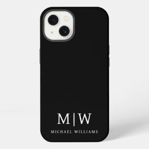 Black and White Minimalist Modern Monogram iPhone 13 Case