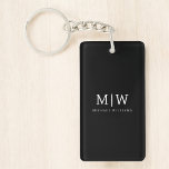 Black and White Minimalist Modern Monogram Key Ring<br><div class="desc">Introducing our Black and White Minimalist Modern Monogram Collection: Embrace simplicity and sophistication with our minimalist designs, curated to elevate your style effortlessly. Crafted with a keen eye for modern aesthetics, this collection features sleek black and white designs accentuated by personalised monograms. From chic stationery to versatile accessories, our collection...</div>