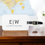 Black and White Minimalist Modern Monogram Luggage Tag<br><div class="desc">Introducing our Black and White Minimalist Modern Monogram Collection: Embrace simplicity and sophistication with our minimalist designs, curated to elevate your style effortlessly. Crafted with a keen eye for modern aesthetics, this collection features sleek black and white designs accentuated by personalised monograms. From chic stationery to versatile accessories, our collection...</div>