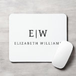 Black and White Minimalist Modern Monogram Mouse Mat<br><div class="desc">Introducing our Black and White Minimalist Modern Monogram Collection: Embrace simplicity and sophistication with our minimalist designs, curated to elevate your style effortlessly. Crafted with a keen eye for modern aesthetics, this collection features sleek black and white designs accentuated by personalised monograms. From chic stationery to versatile accessories, our collection...</div>
