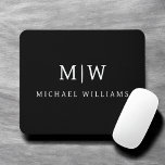 Black and White Minimalist Modern Monogram Mouse Mat<br><div class="desc">Introducing our Black and White Minimalist Modern Monogram Collection: Embrace simplicity and sophistication with our minimalist designs, curated to elevate your style effortlessly. Crafted with a keen eye for modern aesthetics, this collection features sleek black and white designs accentuated by personalised monograms. From chic stationery to versatile accessories, our collection...</div>