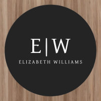 Black and White Minimalist Modern Monogram