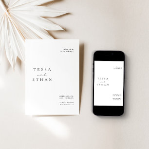 Black and White Minimalist Modern Wedding Invitation