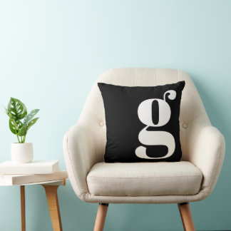 Black and White Minimalist Monogram Cushion