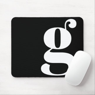 Black and White Minimalist Monogram Mouse Mat