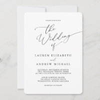 Black and White Minimalist Rounded Corner Wedding