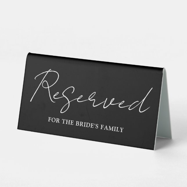 Black And White Minimalist Script Reserved (Back)
