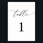 Black and White Minimalist Table Number<br><div class="desc">Beautiful,  elegant,  modern and minimalist,  table number card. Fully customisable. **PLEASE NOTE: To order,  simply adjust your table number and add each number to your cart separately. Then check out once you are finished.</div>