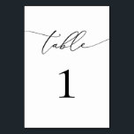 Black and White Minimalist Table Number<br><div class="desc">Beautiful,  elegant,  modern and minimalist,  table number card. Fully customisable. **PLEASE NOTE: To order,  simply adjust your table number and add each number to your cart separately. Then check out once you are finished.</div>