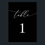 Black and White Minimalist Table Number<br><div class="desc">Beautiful,  elegant,  modern and minimalist,  table number card. Fully customisable. **PLEASE NOTE: To order,  simply adjust your table number and add each number to your cart separately. Then check out once you are finished.</div>