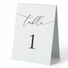 Black and White Minimalist Table Number