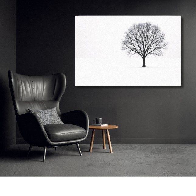 Black and White Minimalist Tree Art Canvas Print (Black and White Minimalist Tree Art Canvas Print)