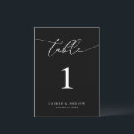 Black and White Minimalist Wedding | Event Custom<br><div class="desc">(**PLEASE NOTE: To order,  simply adjust your table number (and name/date) and add each number to your cart separately. Then check out once you are finished.) Beautiful,  elegant,  modern and minimalist,  table number card. Fully customisable with your names (or Event Name) and Date.</div>