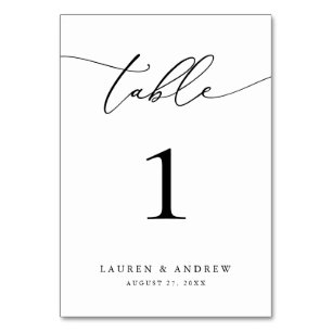 Black and White Minimalist Wedding   Event Custom  Table Number