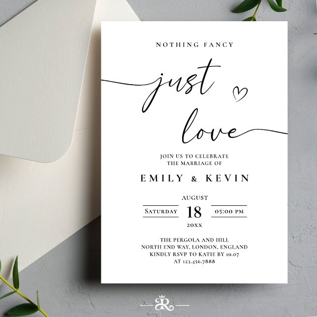 Black And White Minimalist Wedding  Invitation (Creator Uploaded)