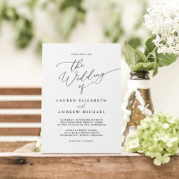 Black and White Minimalist Wedding Invitation