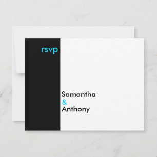 Black and White Minimalist Wedding Matching RSVP Card