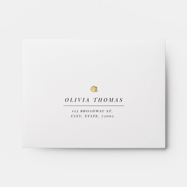 Black and white minimalist wedding RSVP Envelope (Front)