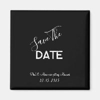 Black and White Minimalist Wedding Save the Date 