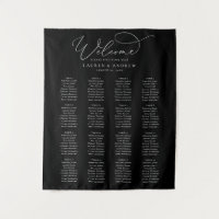 Black and White Minimalist Wedding Seating Chart