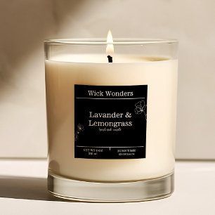 Black and White  Minimalistic Candle Making Label