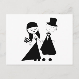 Black and White Mod Couple Postcard