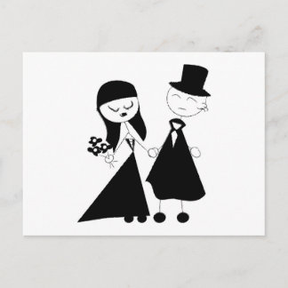 Black and White Mod Couple Postcard