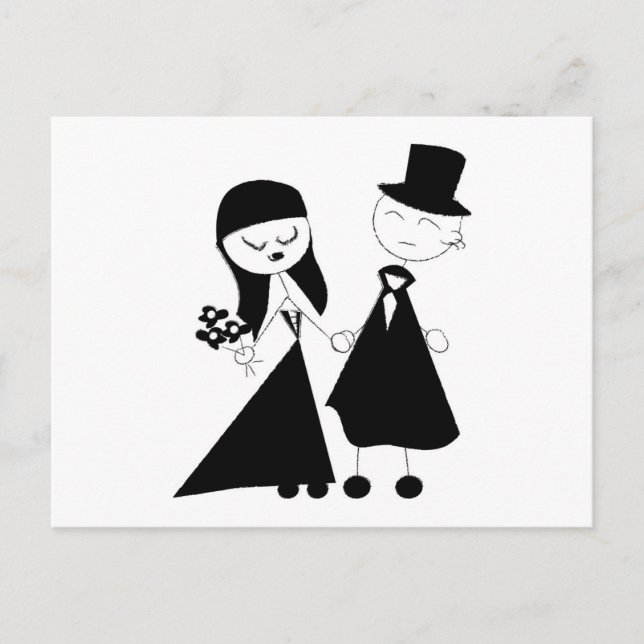 Black and White Mod Couple Postcard (Front)