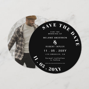 Black and White Mod Photo Save The Save The Date