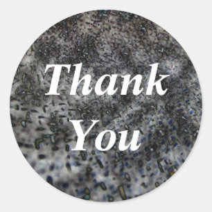 Black and White Modern Abstract General Thank You Classic Round Sticker