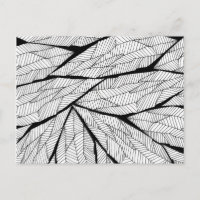 Black and White Modern Abstract Geometric Leaves