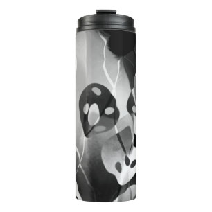 Black And White Modern Abstract Thermal Tumbler