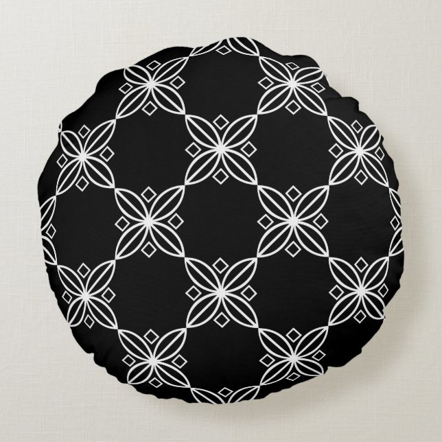 Black And White Modern Art Deco Pillow (Back)