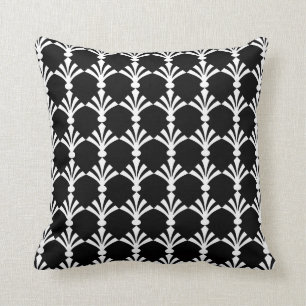 Black And White Modern Art Deco  Throw Pillow