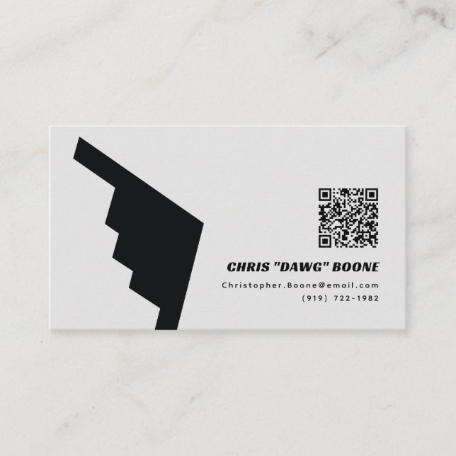 Black and White Modern B-2 Bomber Business Card (Front)