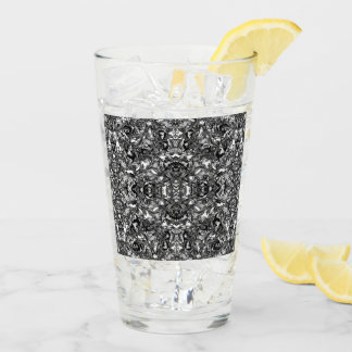 BLACK AND WHITE MODERN BAROQUE GLASS TUMBLER