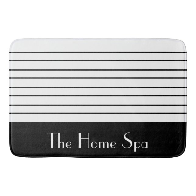 Black And White Modern Bath Mat (Front)