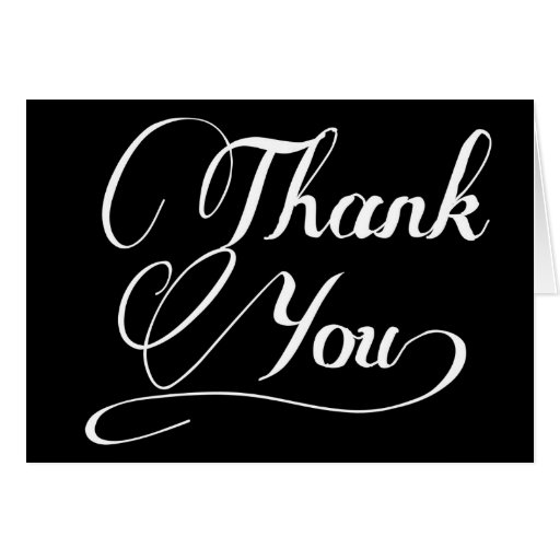 Black and White Modern Calligraphy Thank You Card | Zazzle