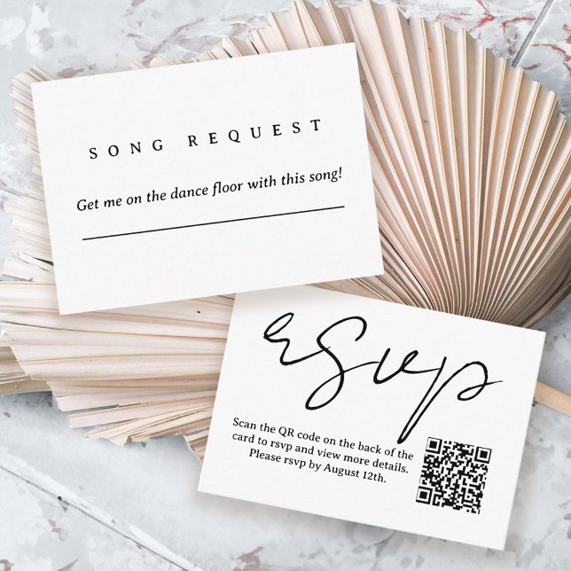 Black and White Modern Chic rsvp Enclosure Card (Creator Uploaded)