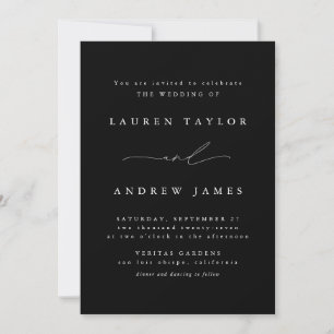 Black and White Modern Classic 1 Wedding Invitation