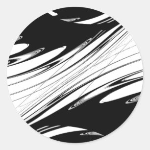 Black and White Modern Classic Round Sticker