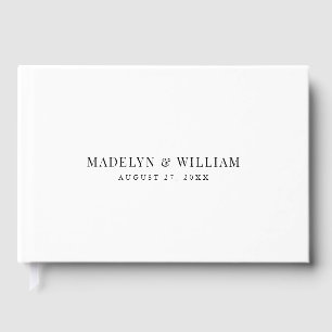 Black and White Modern Classic Wedding Guest Book