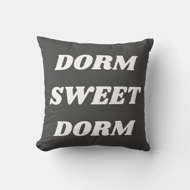 Black and White Modern College Dorm Living Quote Cushion (Front)