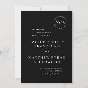 Black and White Modern Date Seal Save the Date