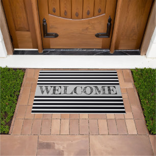 Black And White Modern Doormat