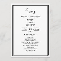 Black and White Modern Elegance Border Wedding