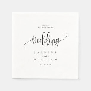Black and White Modern Elegance photo Wedding  Napkin