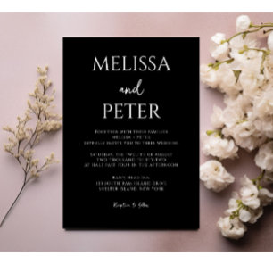 Black and White Modern Elegance Wedding Invitation