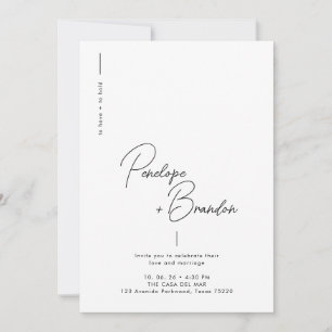 Black and White Modern Elegance Wedding Invitation