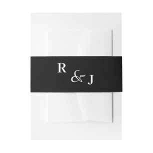 Black and White Modern Elegance Wedding Invitation Belly Band